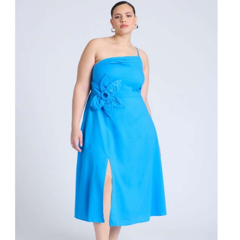 Elegant Blue One-Shoulder Dress NWT